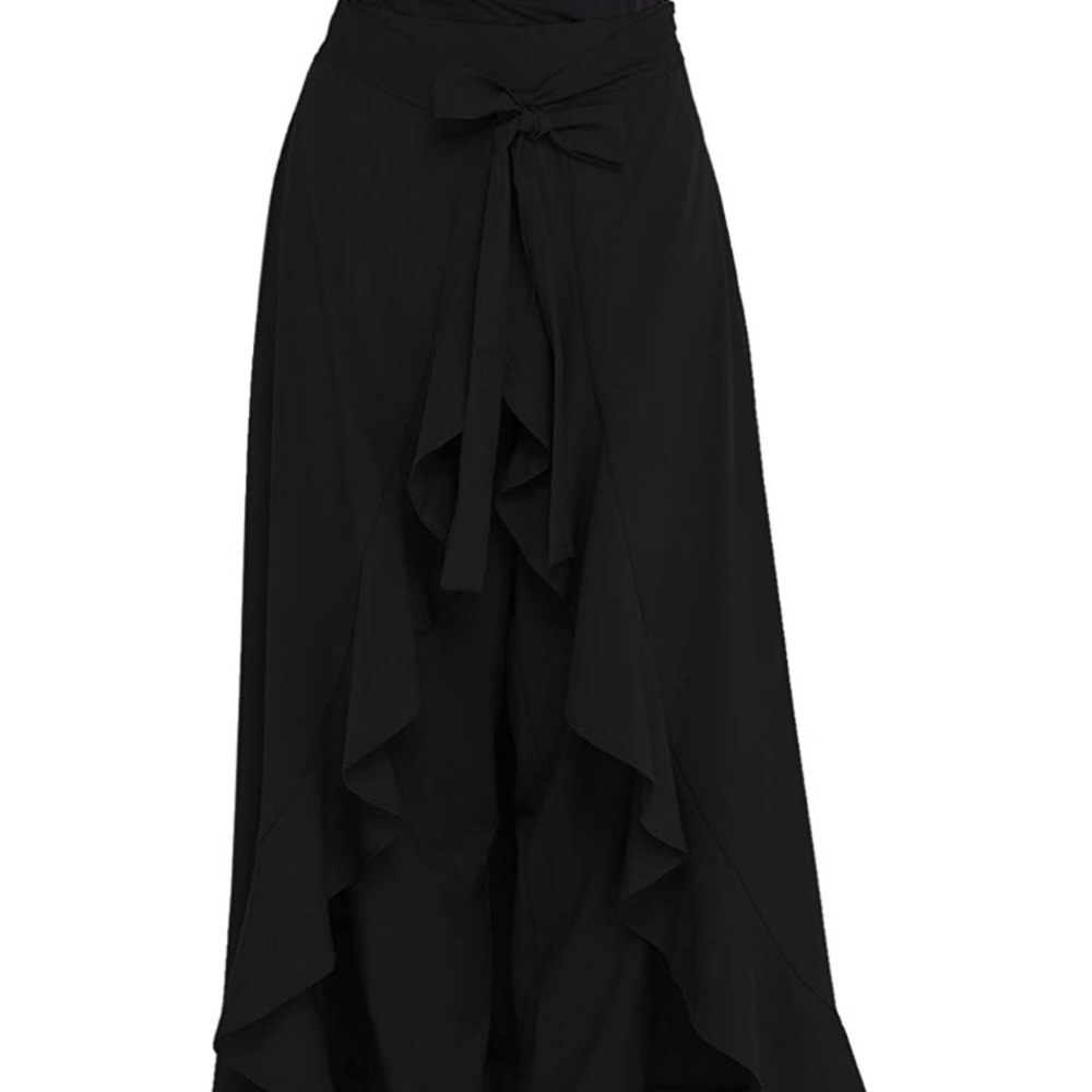 Maxi Skirt Trousers TieWaist Ruffled Palazzo Pants